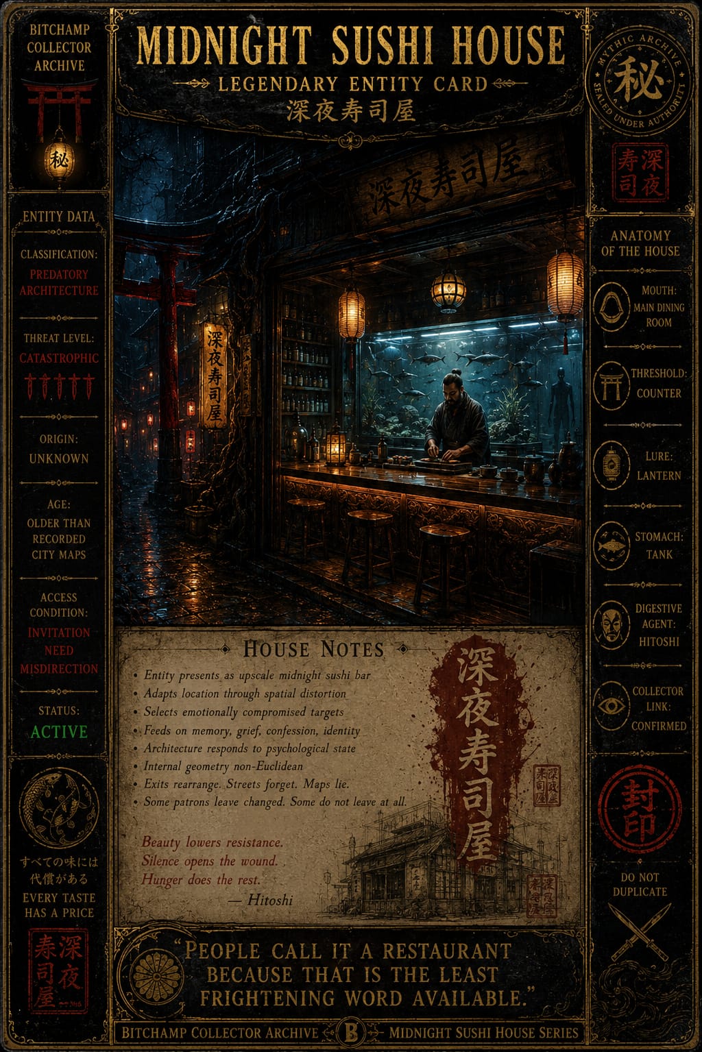 Midnight Sushi House legendary collector card