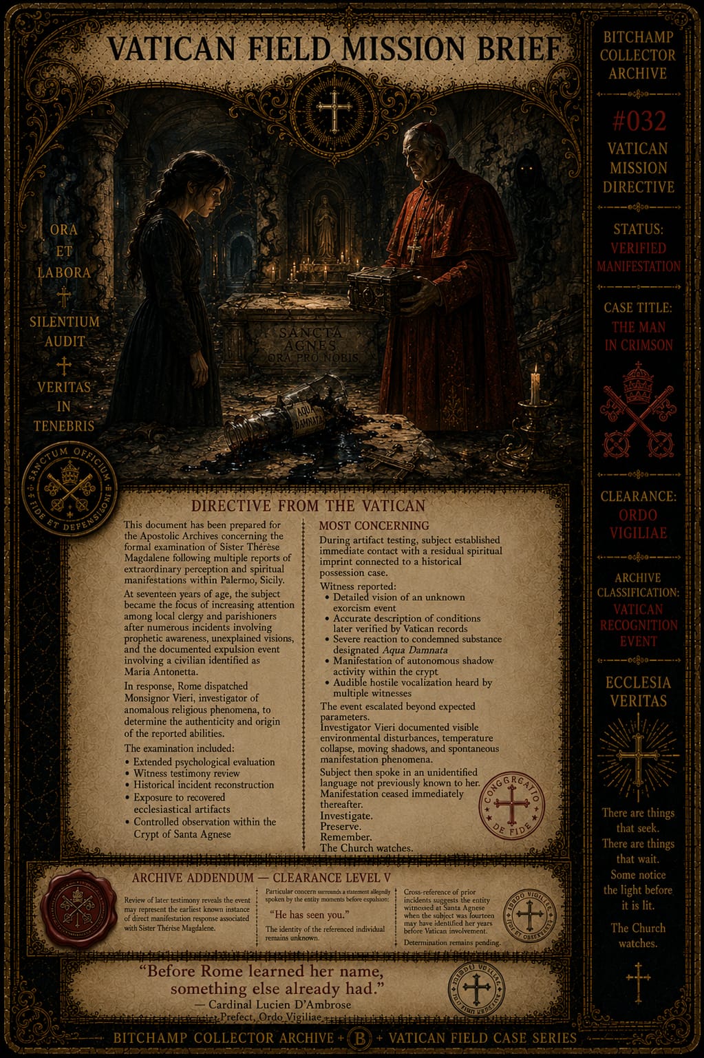 Vatican Field Mission Brief for Sister Thérèse Magdalene — Chapter Four