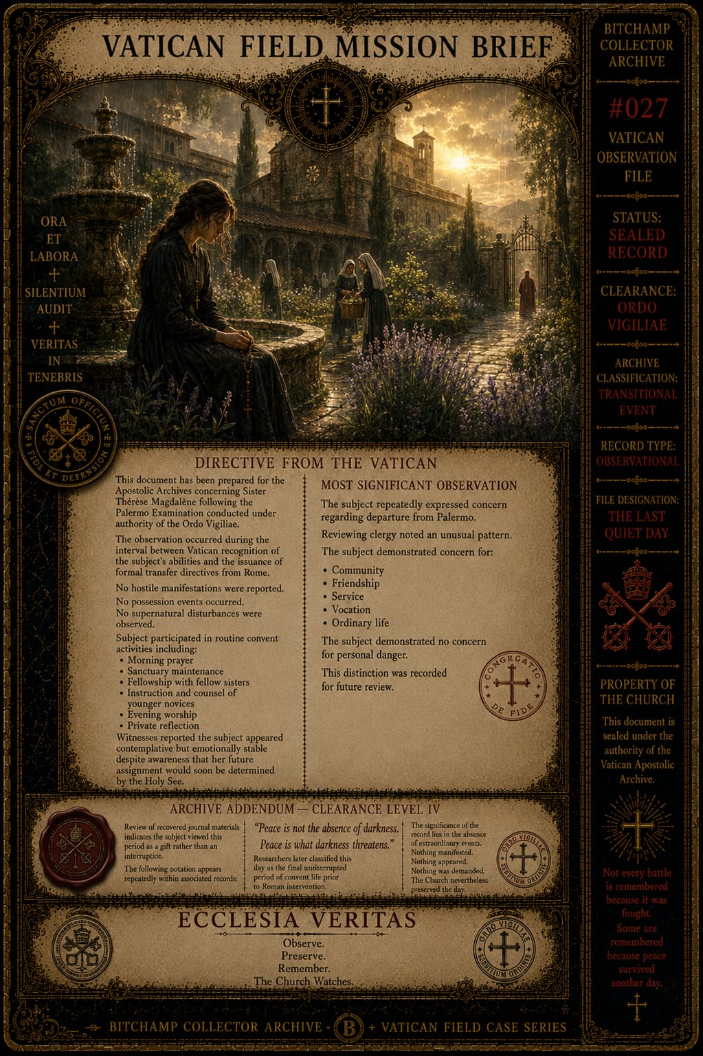 Vatican Observation File for Sister Thérèse Magdalene — Chapter Five